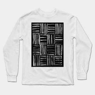 White and Black Minimal Lines - Abstract Charcoal Drawing Long Sleeve T-Shirt